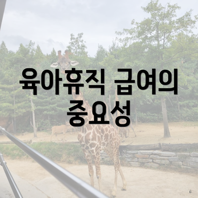 육아휴직 급여의 중요성