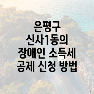 은평구 신사1동의 장애인 소득세 공제 신청 방법