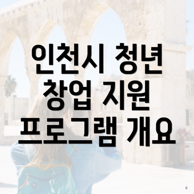 인천시 청년 창업 지원 프로그램 개요