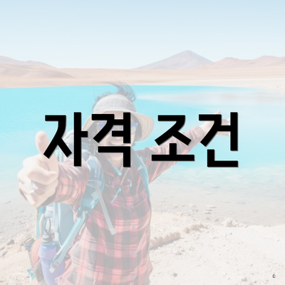 자격 조건