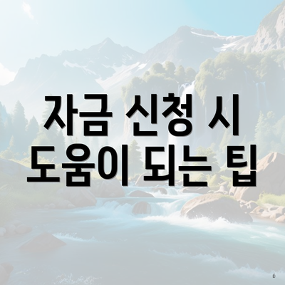 자금 신청 시 도움이 되는 팁