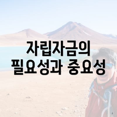 자립자금의 필요성과 중요성