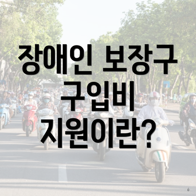 장애인 보장구 구입비 지원이란?