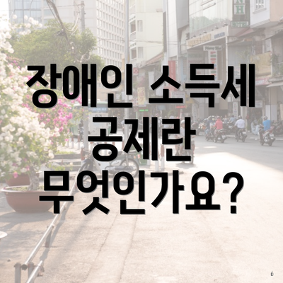 장애인 소득세 공제란 무엇인가요?