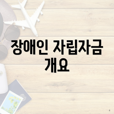 장애인 자립자금 개요
