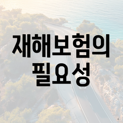 재해보험의 필요성