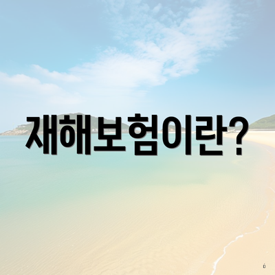 재해보험이란?