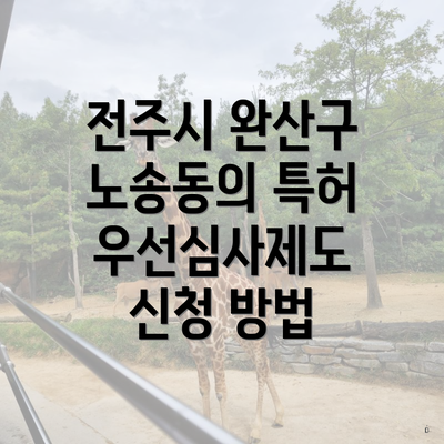 전주시 완산구 노송동의 특허 우선심사제도 신청 방법