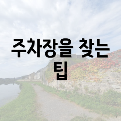 주차장을 찾는 팁
