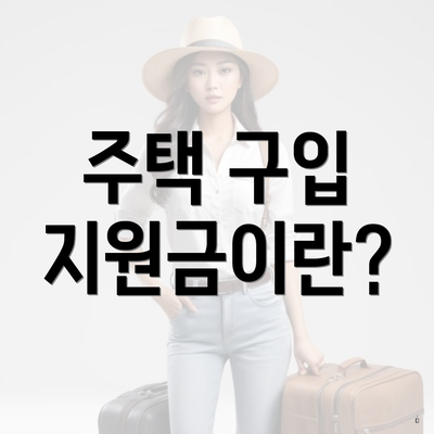 주택 구입 지원금이란?
