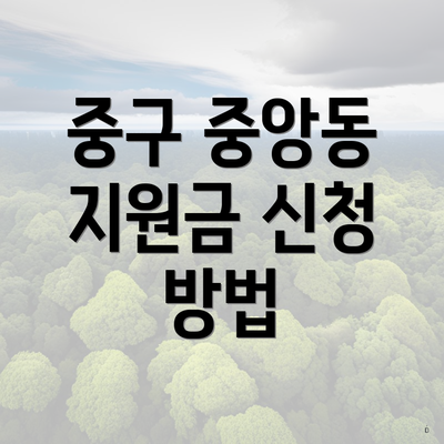 중구 중앙동 지원금 신청 방법