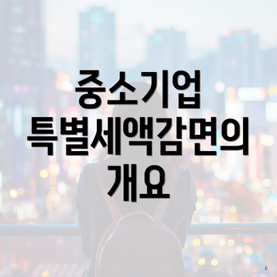 중소기업 특별세액감면의 개요
