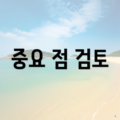 중요 점 검토