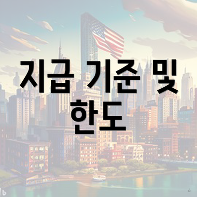 지급 기준 및 한도