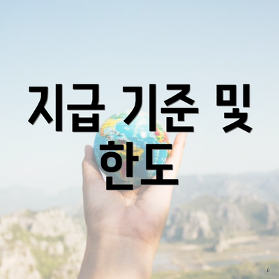 지급 기준 및 한도