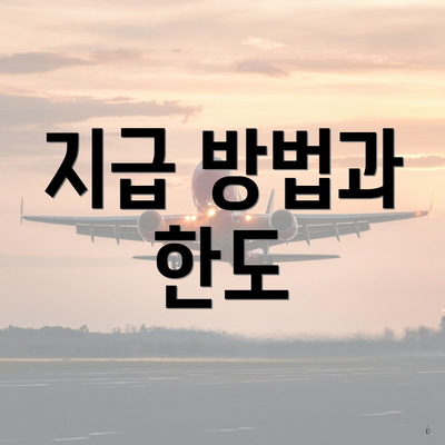 지급 방법과 한도