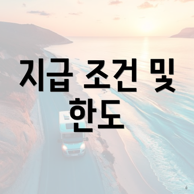 지급 조건 및 한도