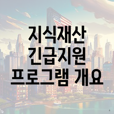 지식재산 긴급지원 프로그램 개요