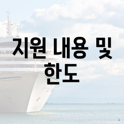 지원 내용 및 한도