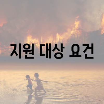 지원 대상 요건