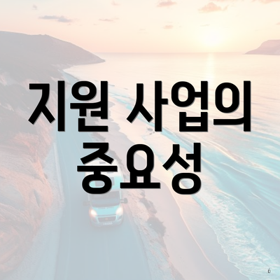 지원 사업의 중요성