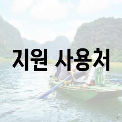 지원 사용처