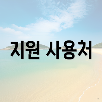 지원 사용처
