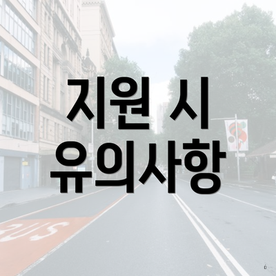 지원 시 유의사항