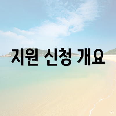 지원 신청 개요