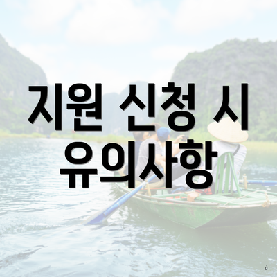 지원 신청 시 유의사항
