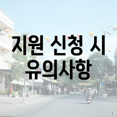 지원 신청 시 유의사항