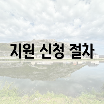 지원 신청 절차