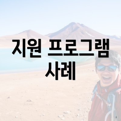 지원 프로그램 사례