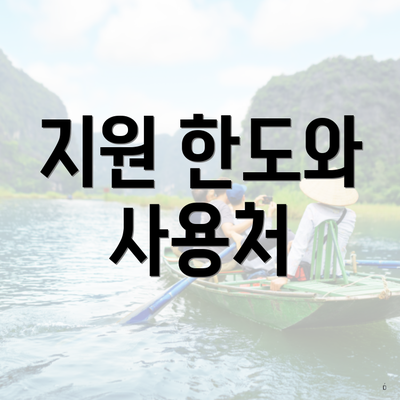 지원 한도와 사용처