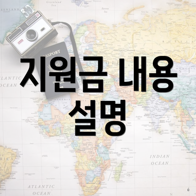지원금 내용 설명