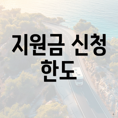 지원금 신청 한도