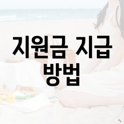 지원금 지급 방법