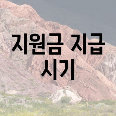 지원금 지급 시기