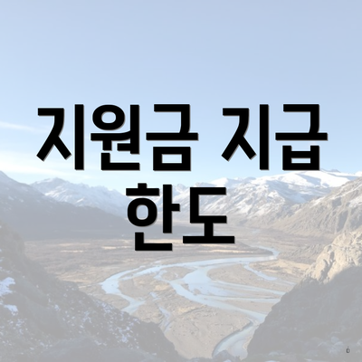 지원금 지급 한도
