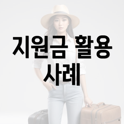 지원금 활용 사례