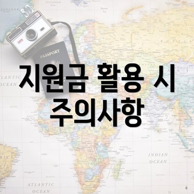 지원금 활용 시 주의사항
