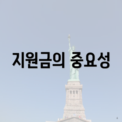 지원금의 중요성