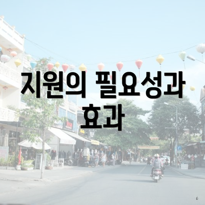 지원의 필요성과 효과