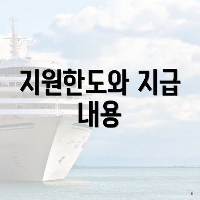 지원한도와 지급 내용