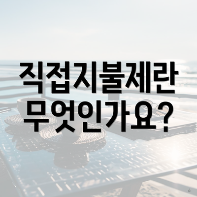 직접지불제란 무엇인가요?
