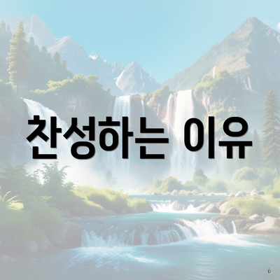 찬성하는 이유