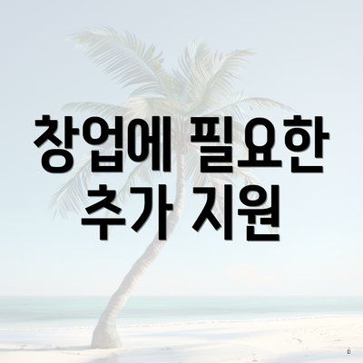 창업에 필요한 추가 지원