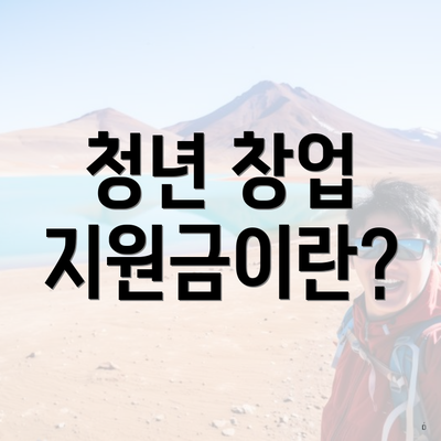 청년 창업 지원금이란?