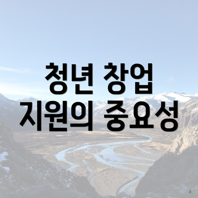 청년 창업 지원의 중요성