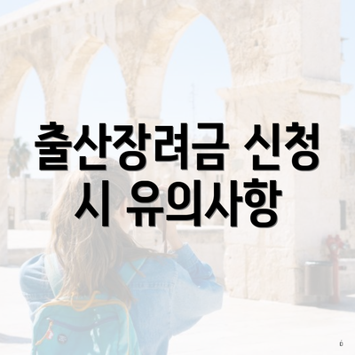 출산장려금 신청 시 유의사항